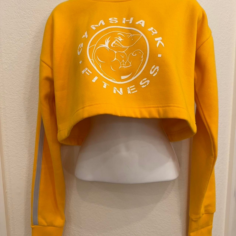 Gymshark yellow cropped sweatshirt Size S Like New